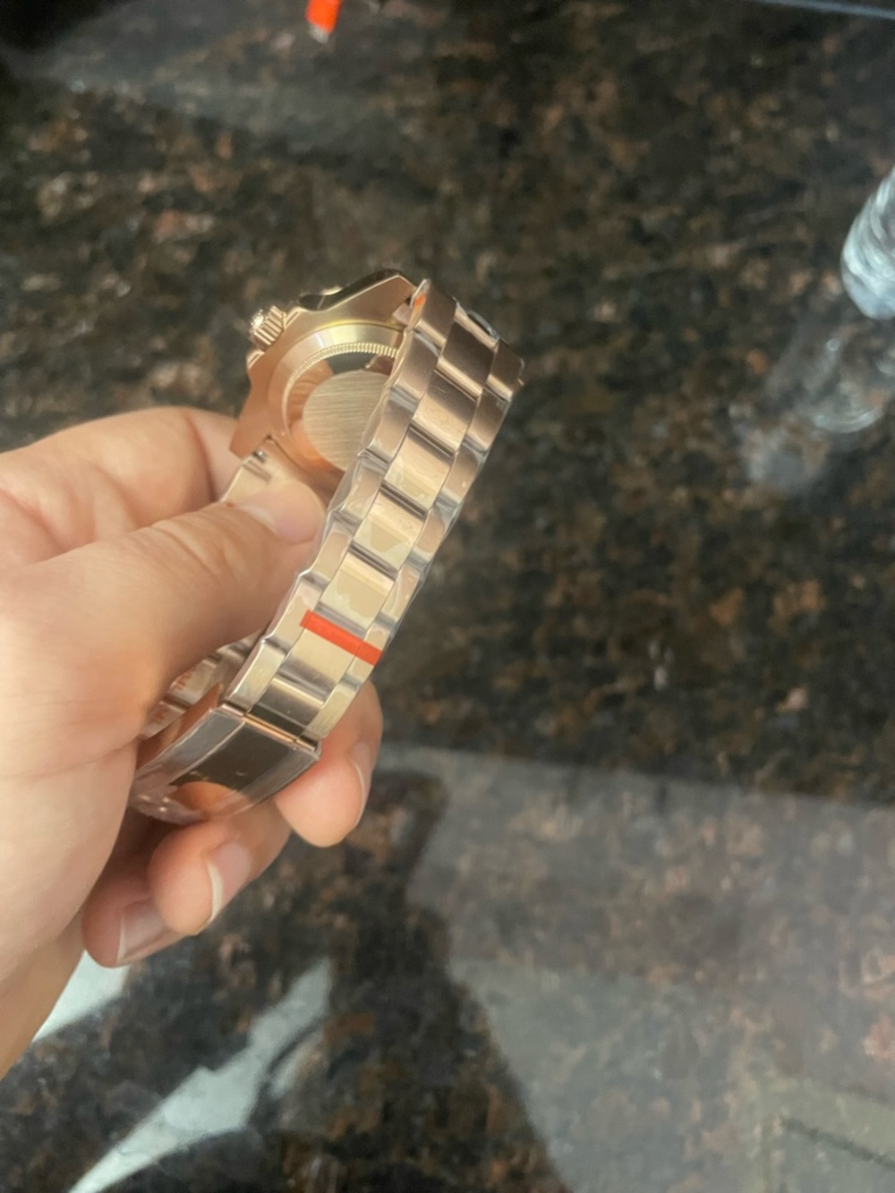 Rose Gold Men's GMT Style Watch with Black Dial - Picture 2 of 4
